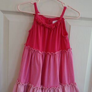 Bright Pink tiered ombre dress with ruffle details. Maggie and Zoe sz 3T